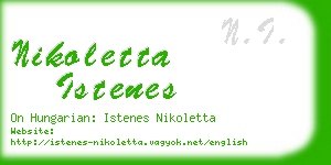 nikoletta istenes business card